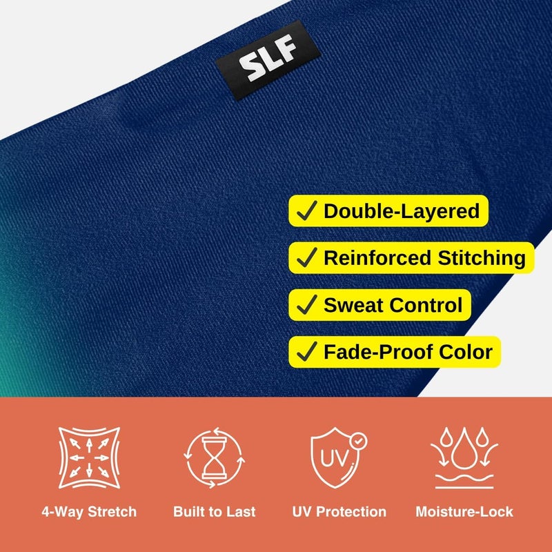 SLEEFS Sweat Bands Headbands Men & Women - Cooling Sports Mens Headband for Running, Football, Basketball, Cycling, Workout - Sweat Moisture Wicking Head Band Stretch Fit, Non-Slip Design - One Size - Image 5